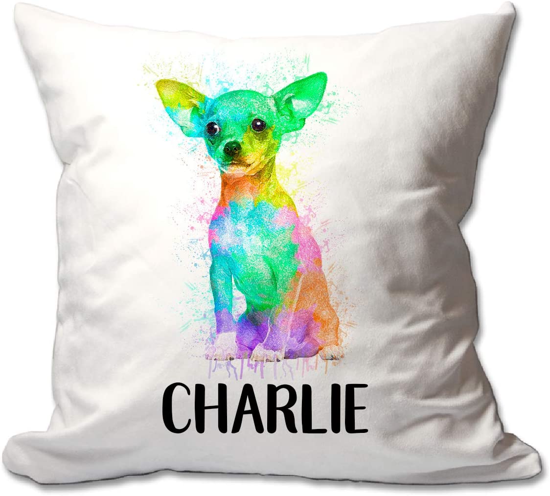 Personalized Watercolor Chihuahua Throw Pillow  - Cover Only OR Cover with Insert