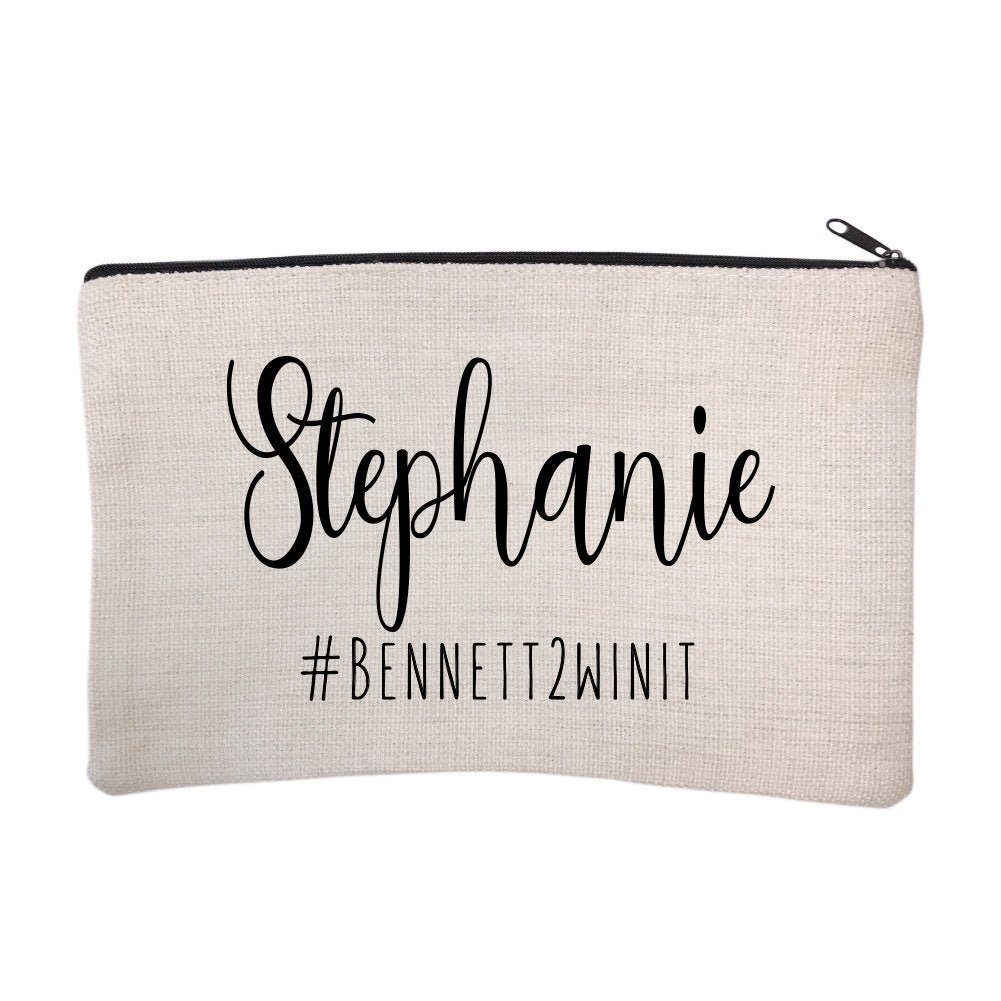 Personalized Bridal Party Hashtag Cosmetic Bag
