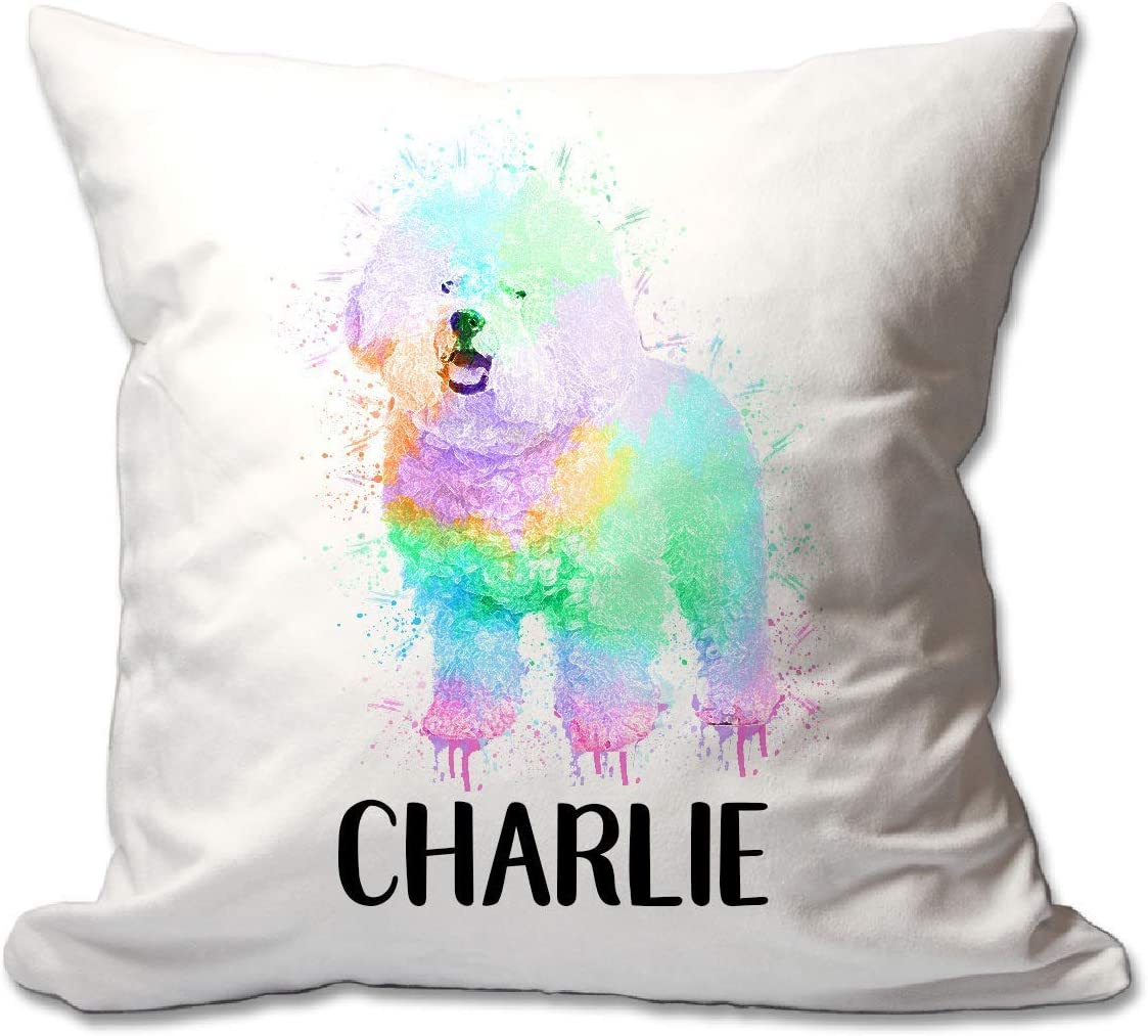 Personalized Watercolor Bichon Frise Throw Pillow  - Cover Only OR Cover with Insert