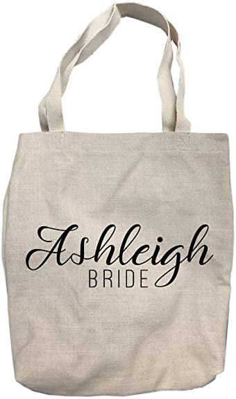 Personalized Bride Tote Bag with Script Name