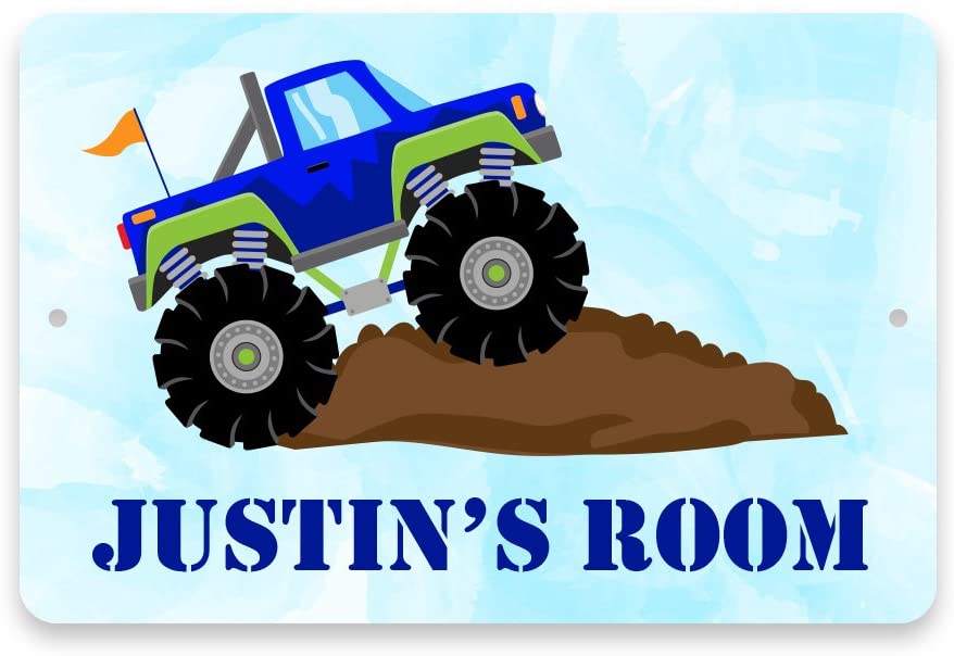 Personalized Offroad Monster Truck Metal Room Sign