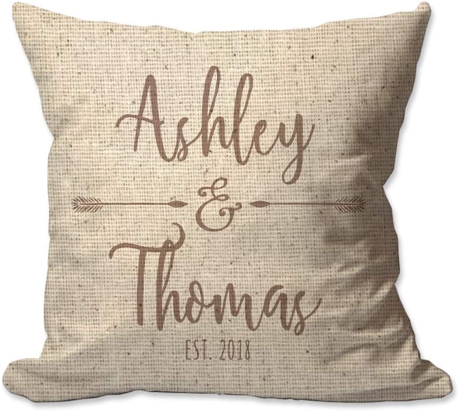 Couples Names with Arrows Throw Pillow