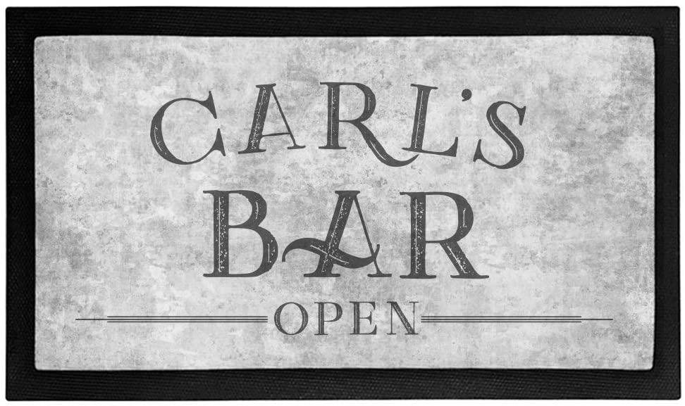 Personalized Bar is Open Mat - Placemat Style Rubber Bar Mat