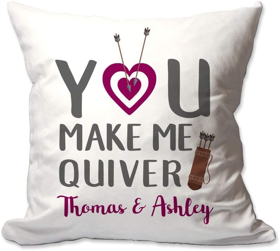 Personalized You Make Me Quiver Archery Throw Pillow  - Cover Only OR Cover with Insert