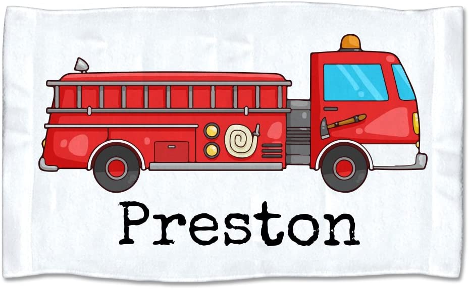 Personalized Fire Truck Towel