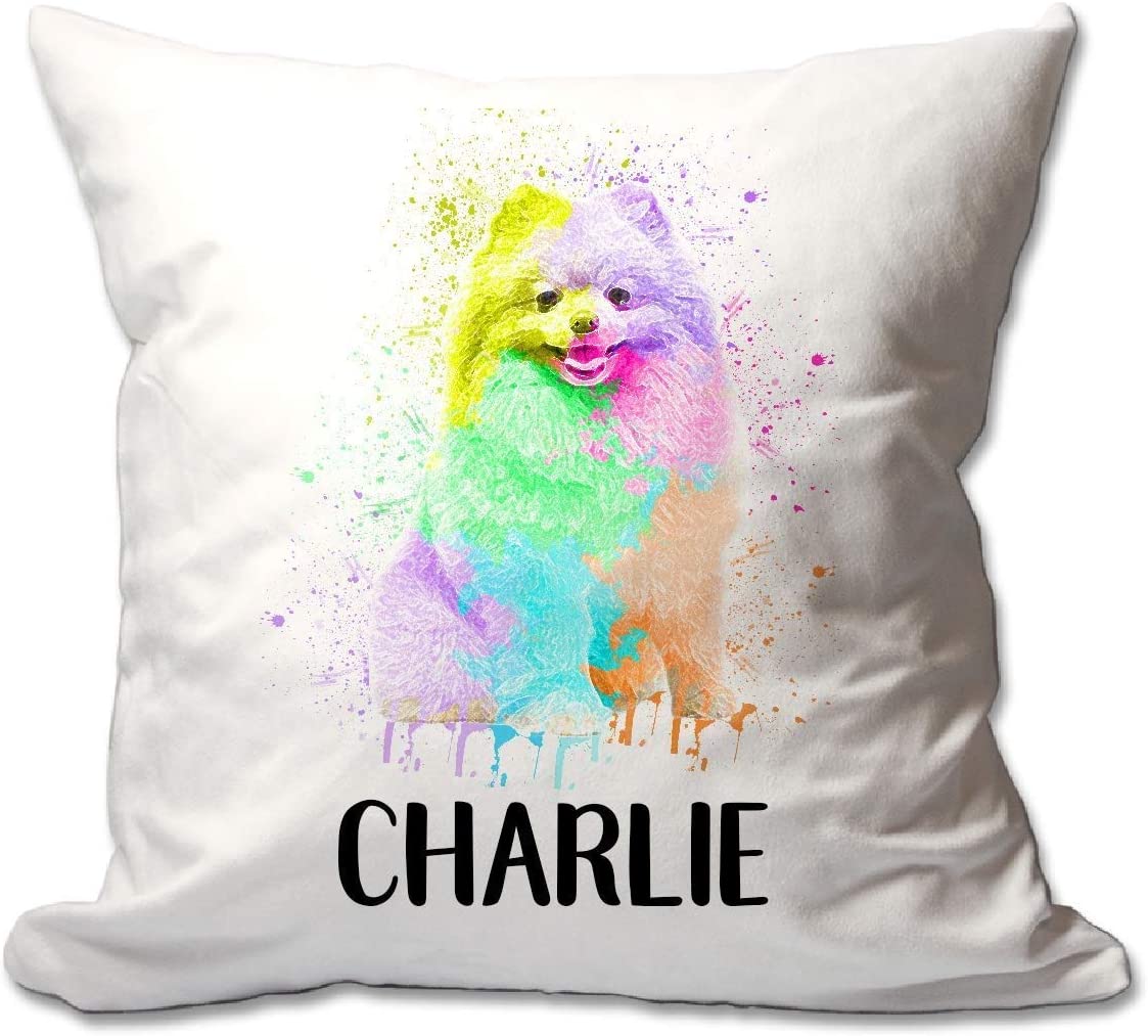 Personalized Watercolor Pomeranian Throw Pillow  - Cover Only OR Cover with Insert