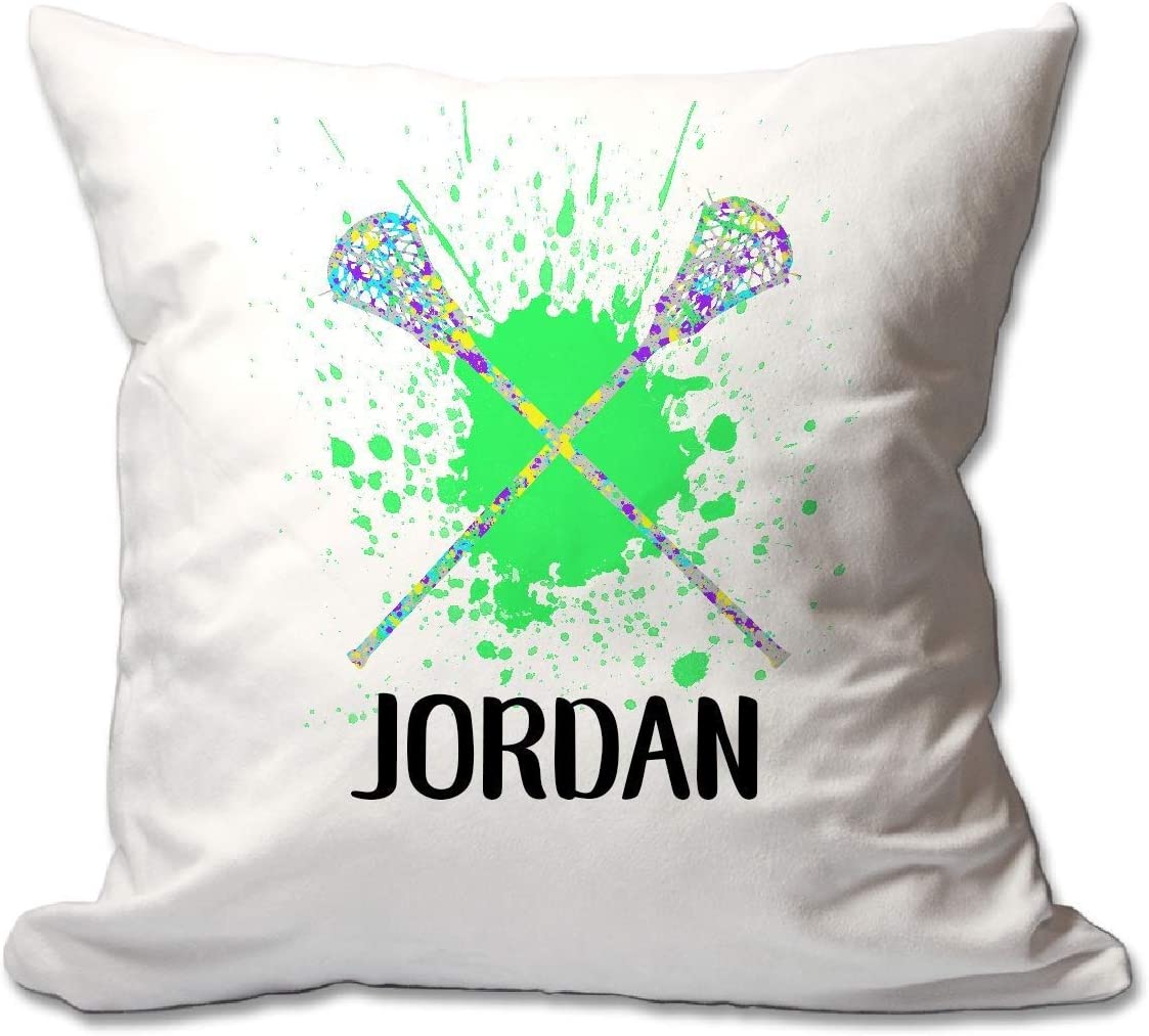 Personalized Splatter Paint Lacrosse Throw Pillow  - Cover Only OR Cover with Insert