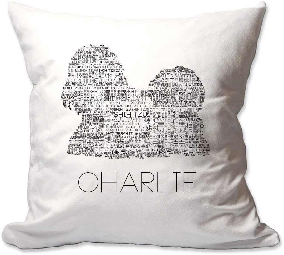 Personalized Shih Tzu Word Silhouette Throw Pillow  - Cover Only OR Cover with Insert