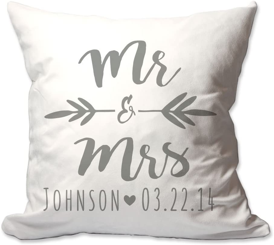 Brush Script Mr. & Mrs. Throw Pillow