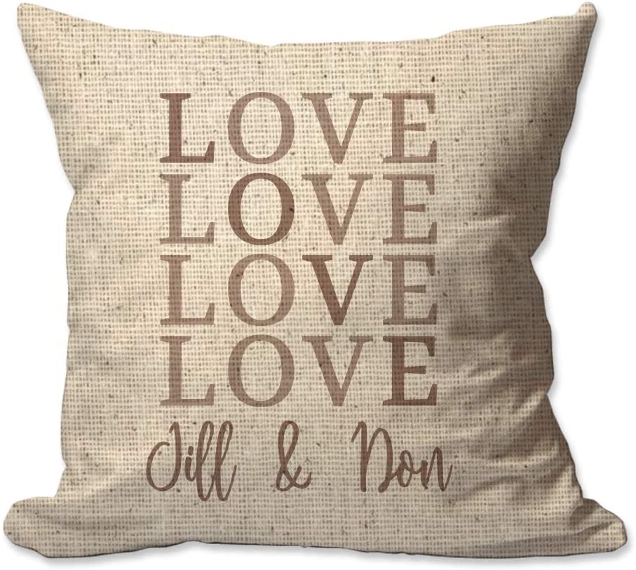 Love with Couples Names Throw Pillow