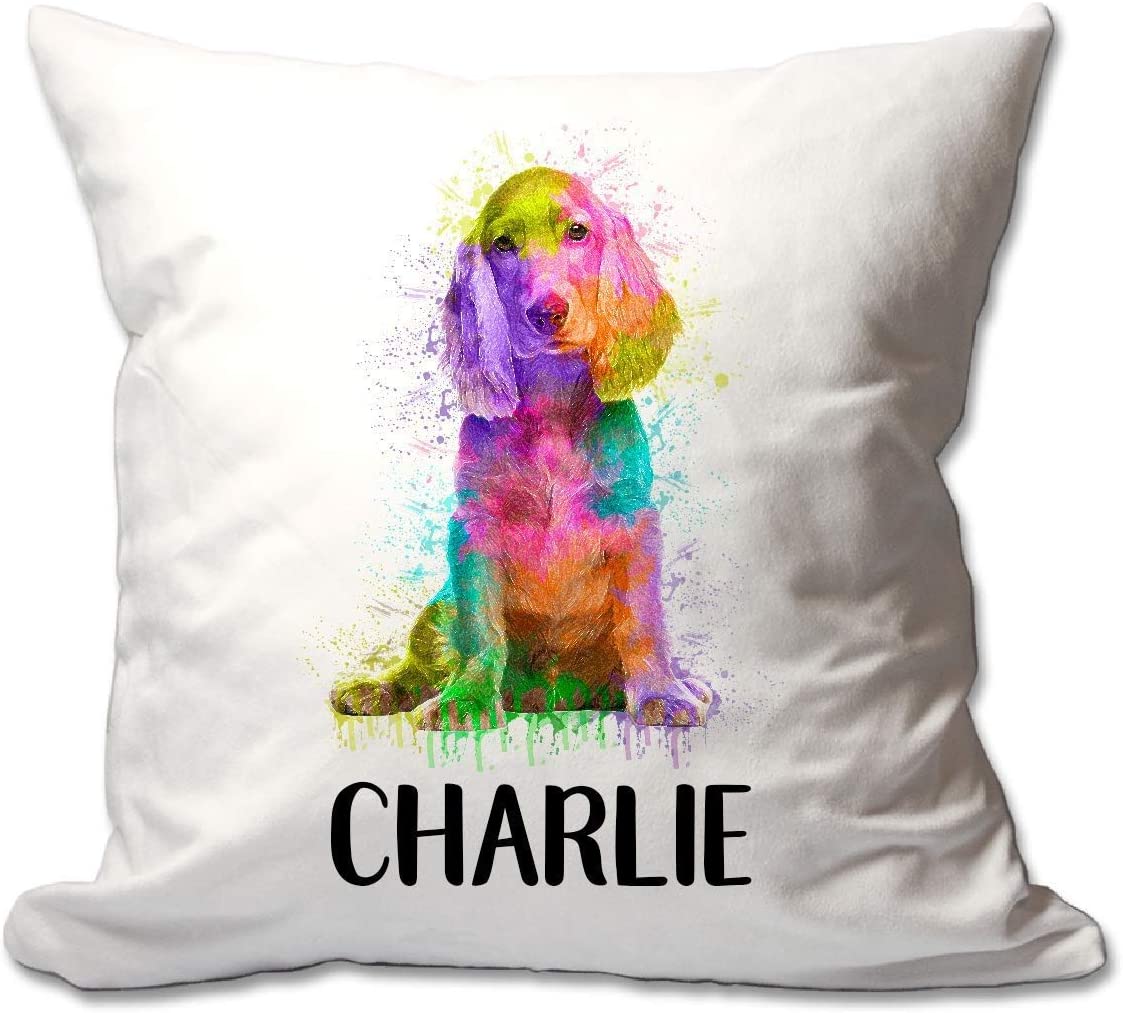 Personalized Watercolor Cocker Spaniel Throw Pillow  - Cover Only OR Cover with Insert