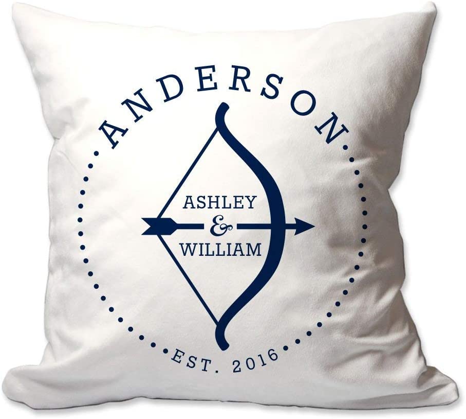 Personalized Bow and Arrow with Couples Names Throw Pillow  - Cover Only OR Cover with Insert
