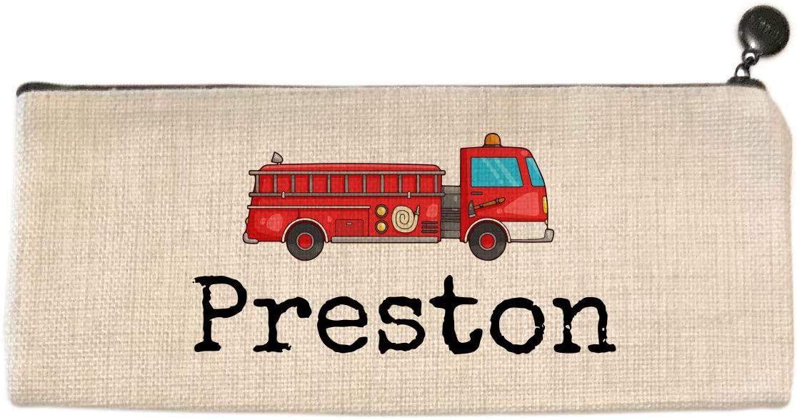 Personalized Fire Truck Pencil Bag