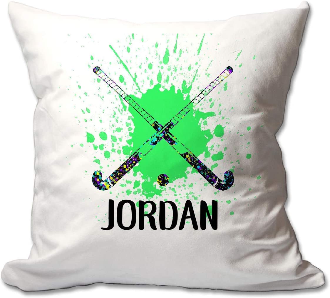 Personalized Splatter Paint Field Hockey Throw Pillow  - Cover Only OR Cover with Insert