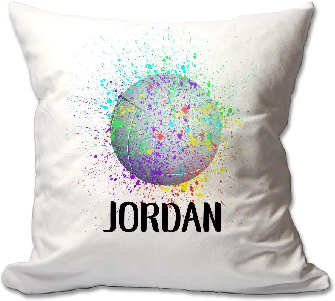 Personalized Splatter Paint Volleyball Throw Pillow  - Cover Only OR Cover with Insert