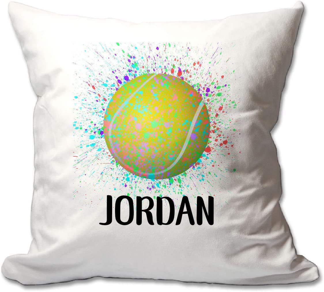 Personalized Splatter Paint Tennis Throw Pillow  - Cover Only OR Cover with Insert