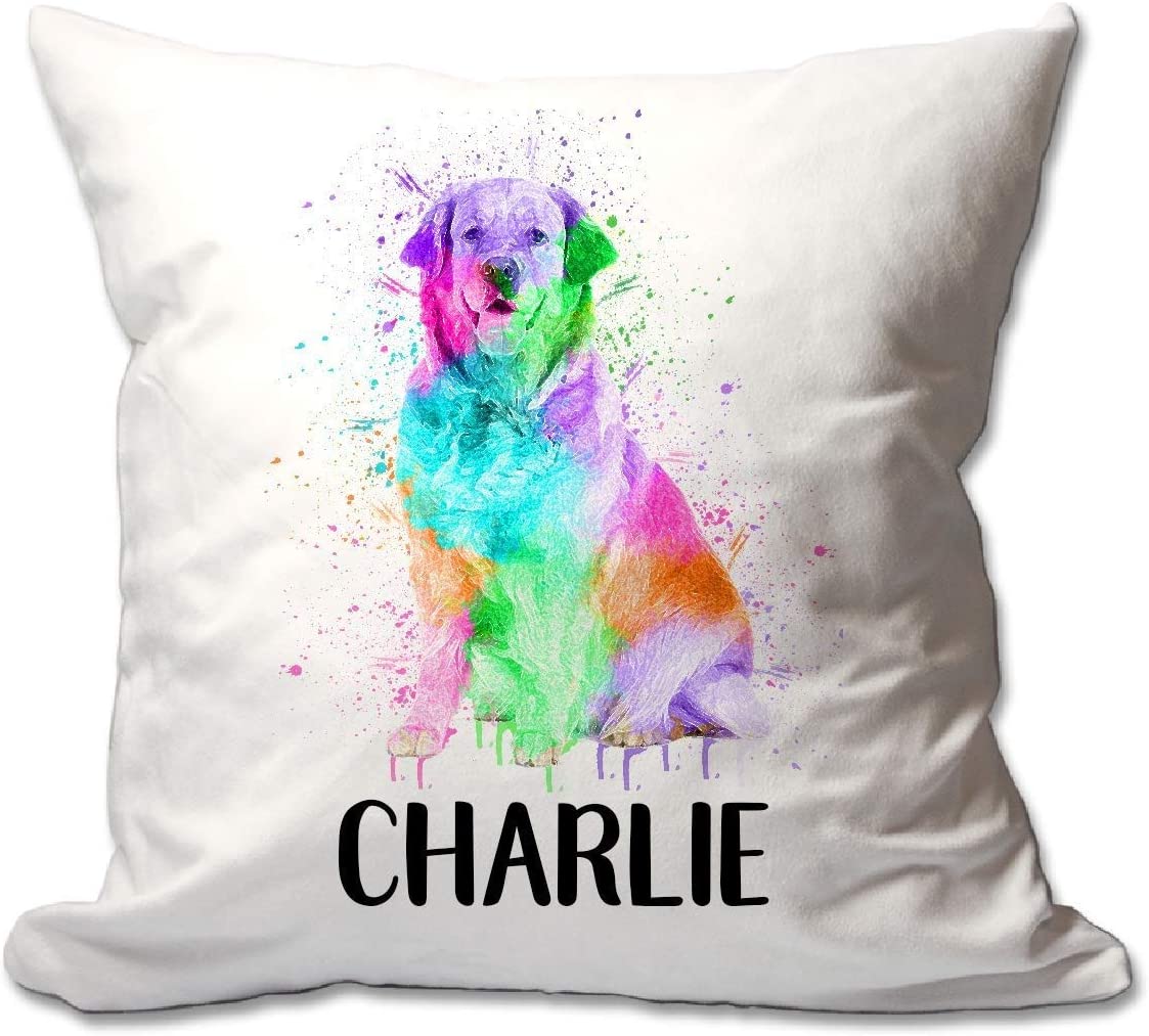 Personalized Watercolor Golden Retriever Throw Pillow  - Cover Only OR Cover with Insert