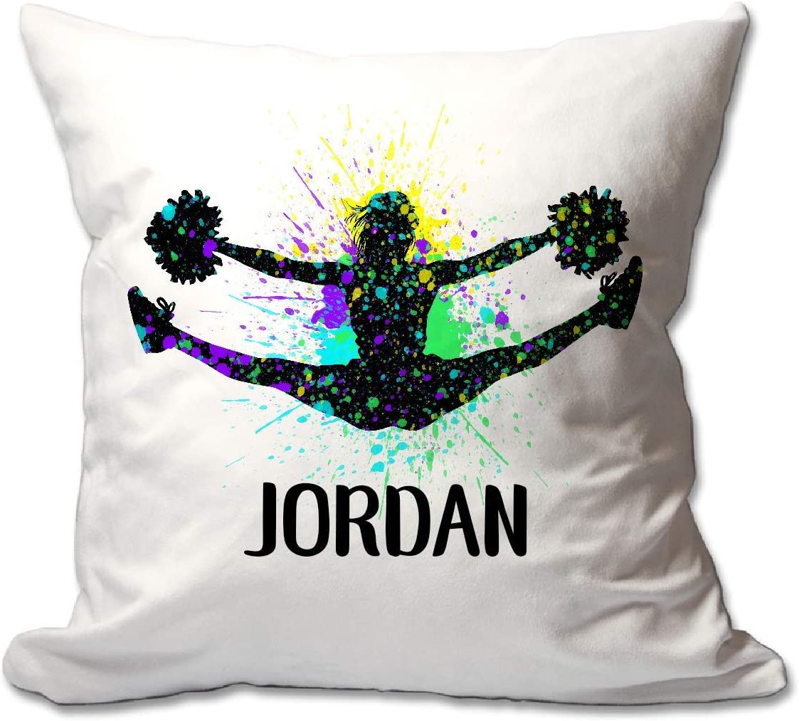 Personalized Splatter Paint Cheer Throw Pillow  - Cover Only OR Cover with Insert