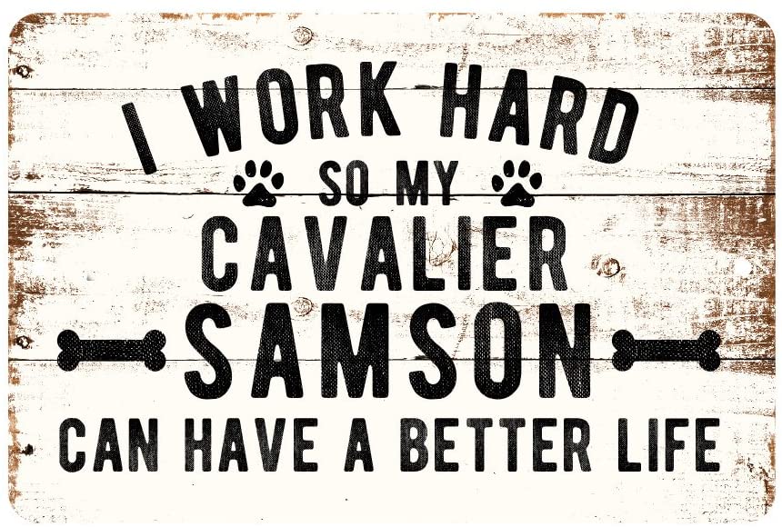 Personalized Rustic I Work Hard So My Cavalier Can Have a Better Life Metal Sign