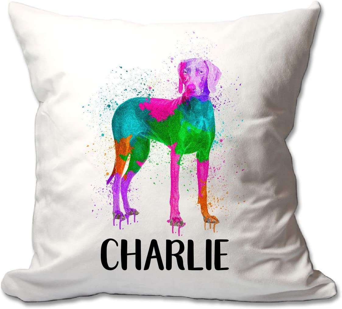 Personalized Watercolor Weimaraner Throw Pillow  - Cover Only OR Cover with Insert