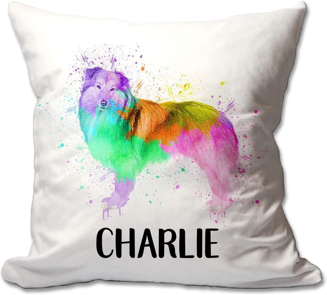 Personalized Watercolor Sheltie Throw Pillow  - Cover Only OR Cover with Insert