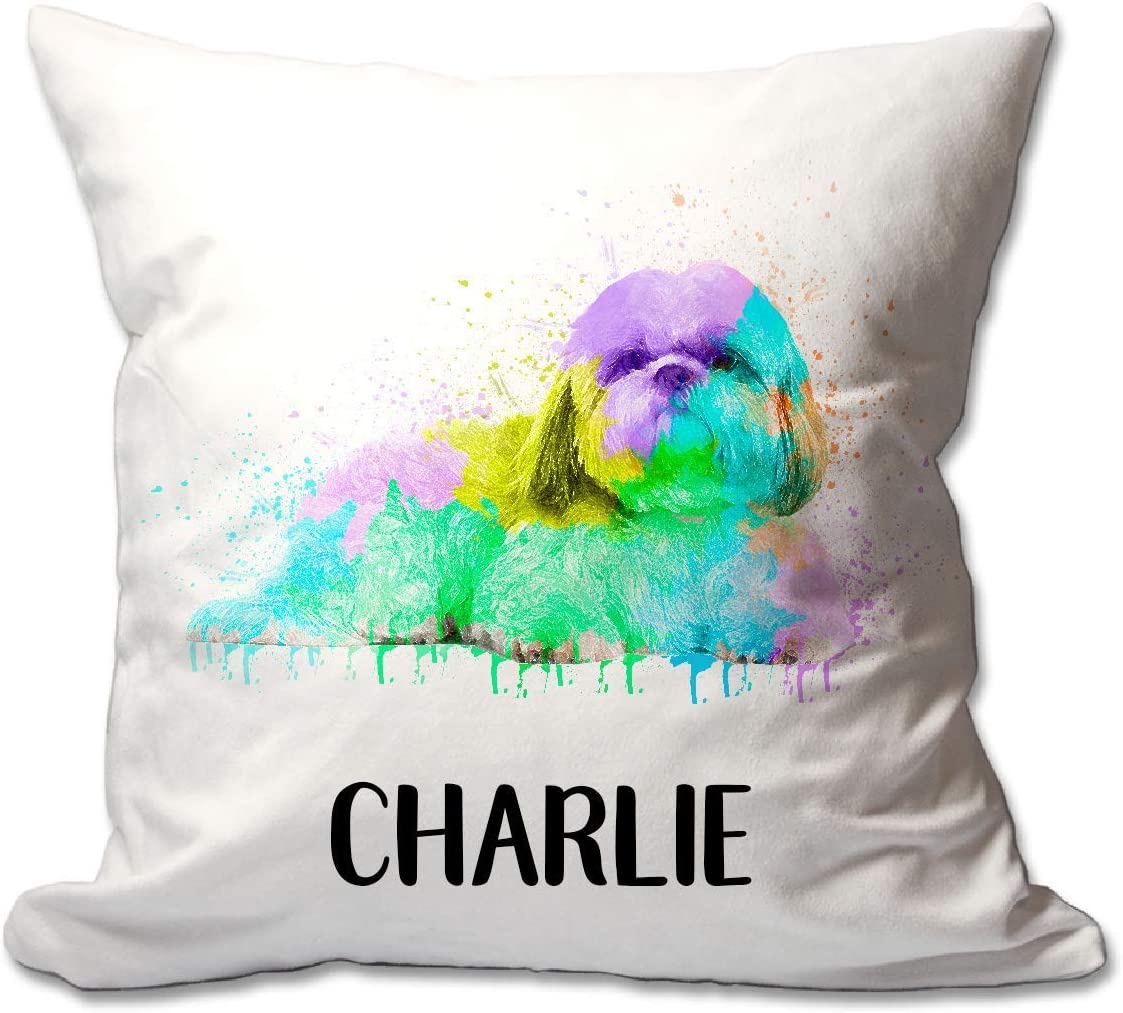 Personalized Watercolor Shih Tzu Throw Pillow  - Cover Only OR Cover with Insert