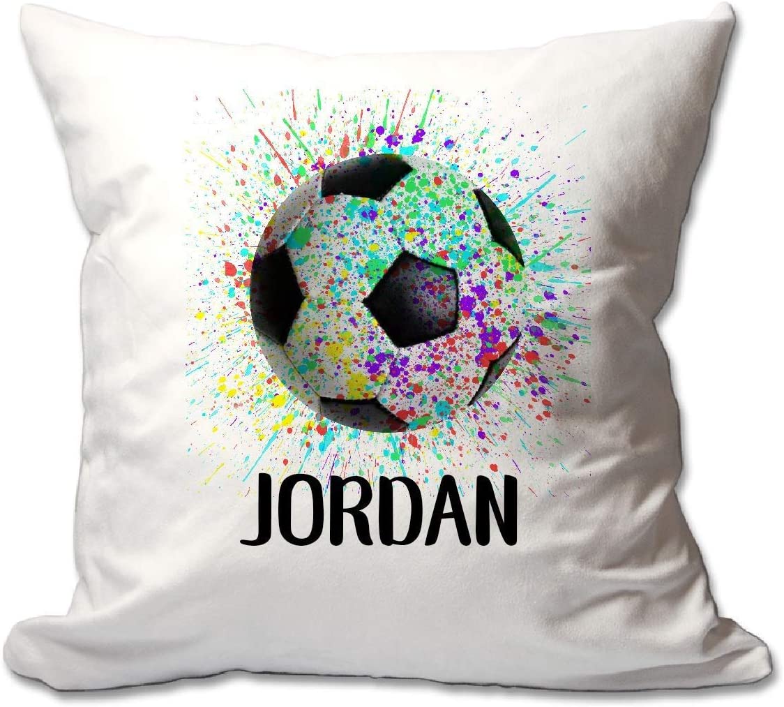 Personalized Splatter Paint Soccer Throw Pillow  - Cover Only OR Cover with Insert
