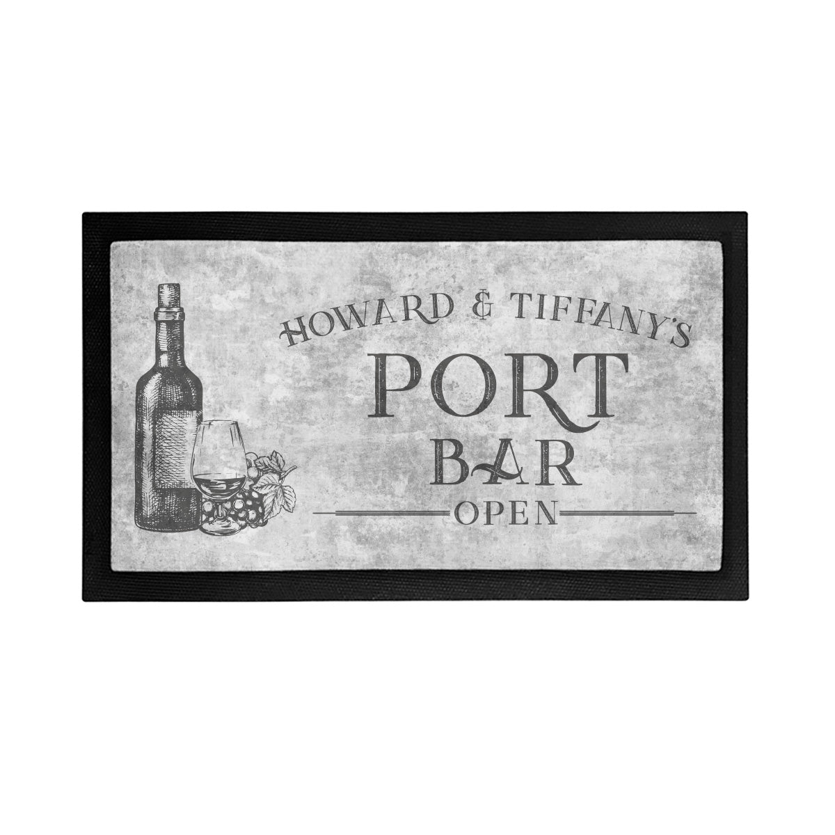 Personalized Port Bar is Open Mat - Placemat Style Rubber Bar Mat