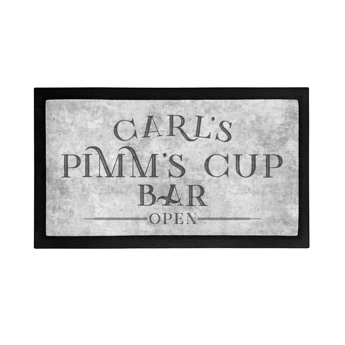 Personalized Pimm's Cup Bar is Open Mat - Placemat Style Rubber Bar Mat