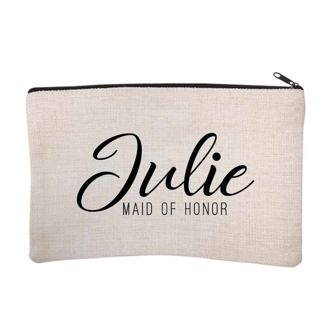 Personalized Bridal Party Maid of Honor Cosmetic Bag