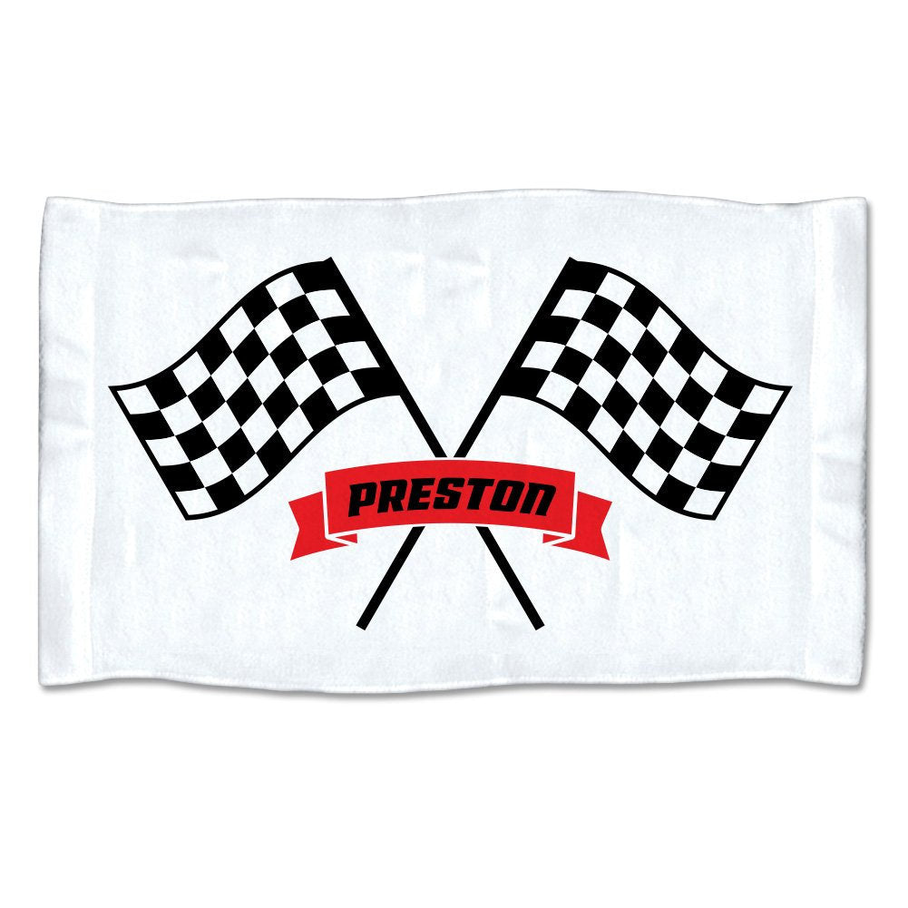 Small Personalized Checkered Racing Flags Towel