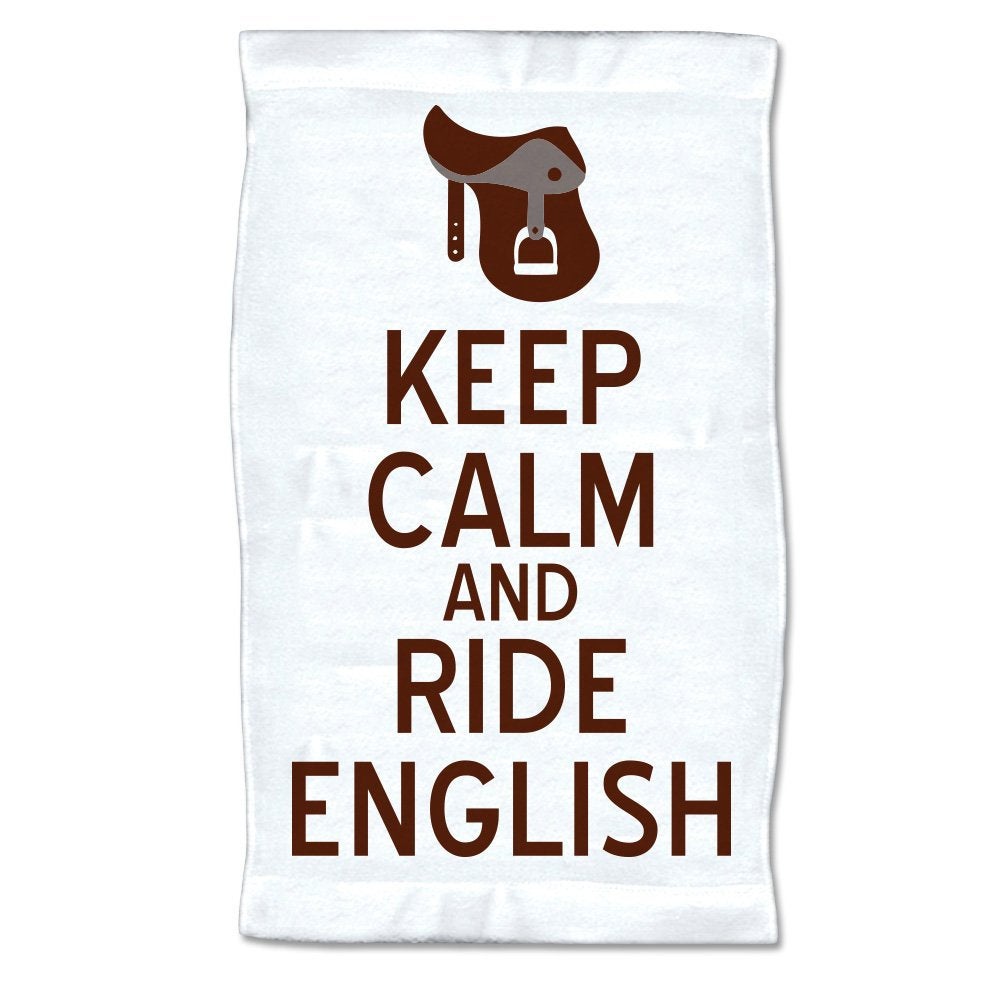 Small Keep Calm & Ride English Towel