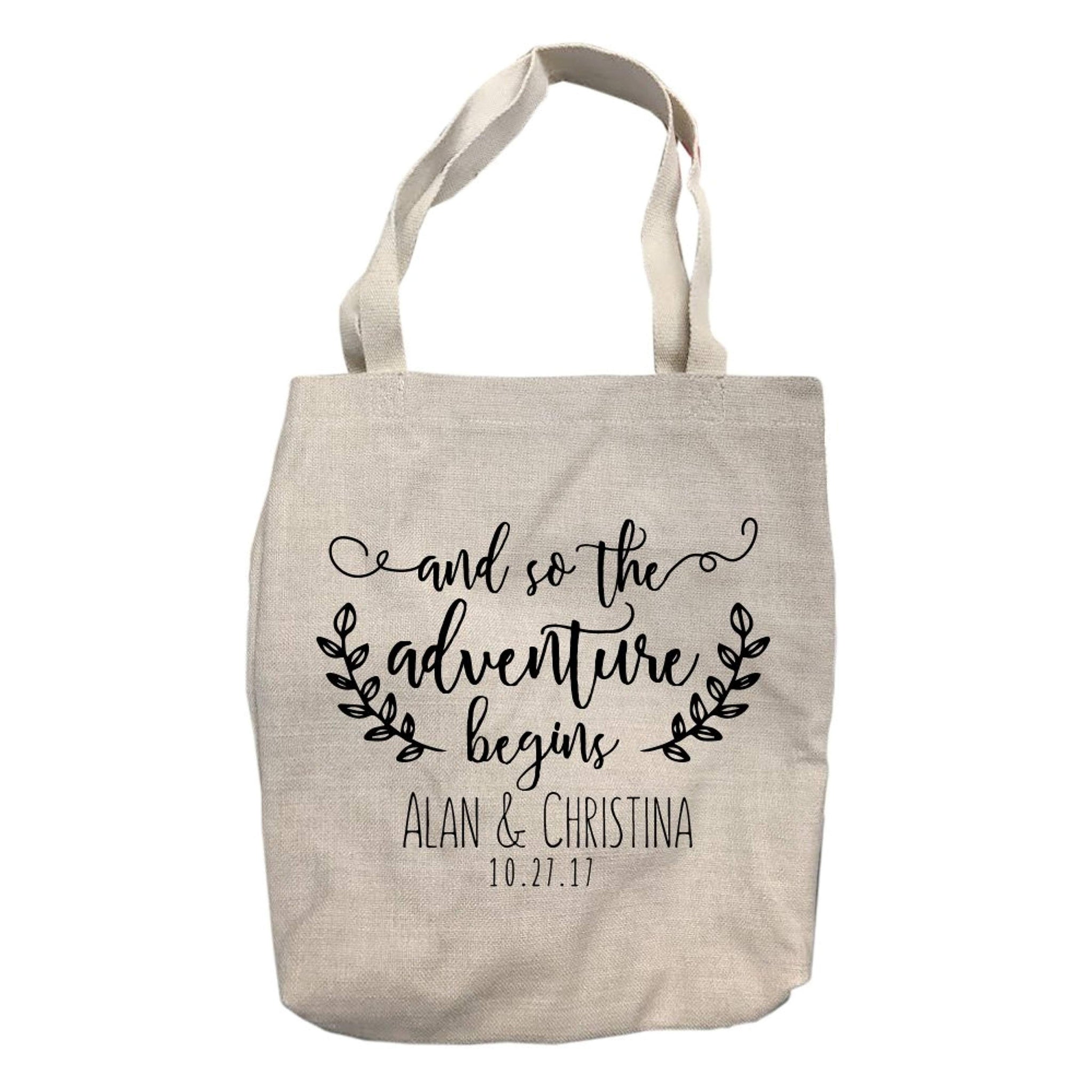 Personalized Wedding Date and Names Tote Bag
