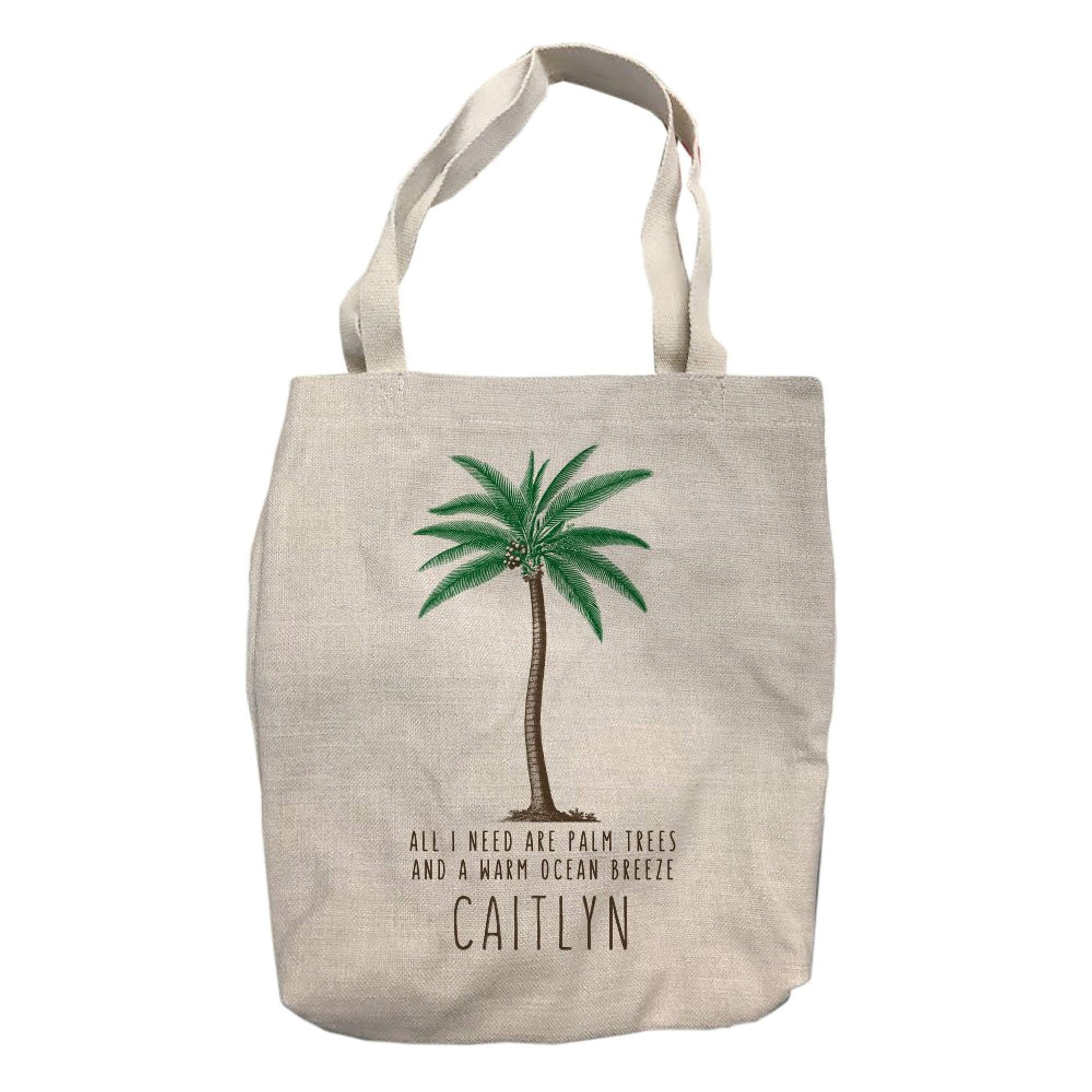 Personalized Palm Trees and Warm Ocean Breeze Tote Bag