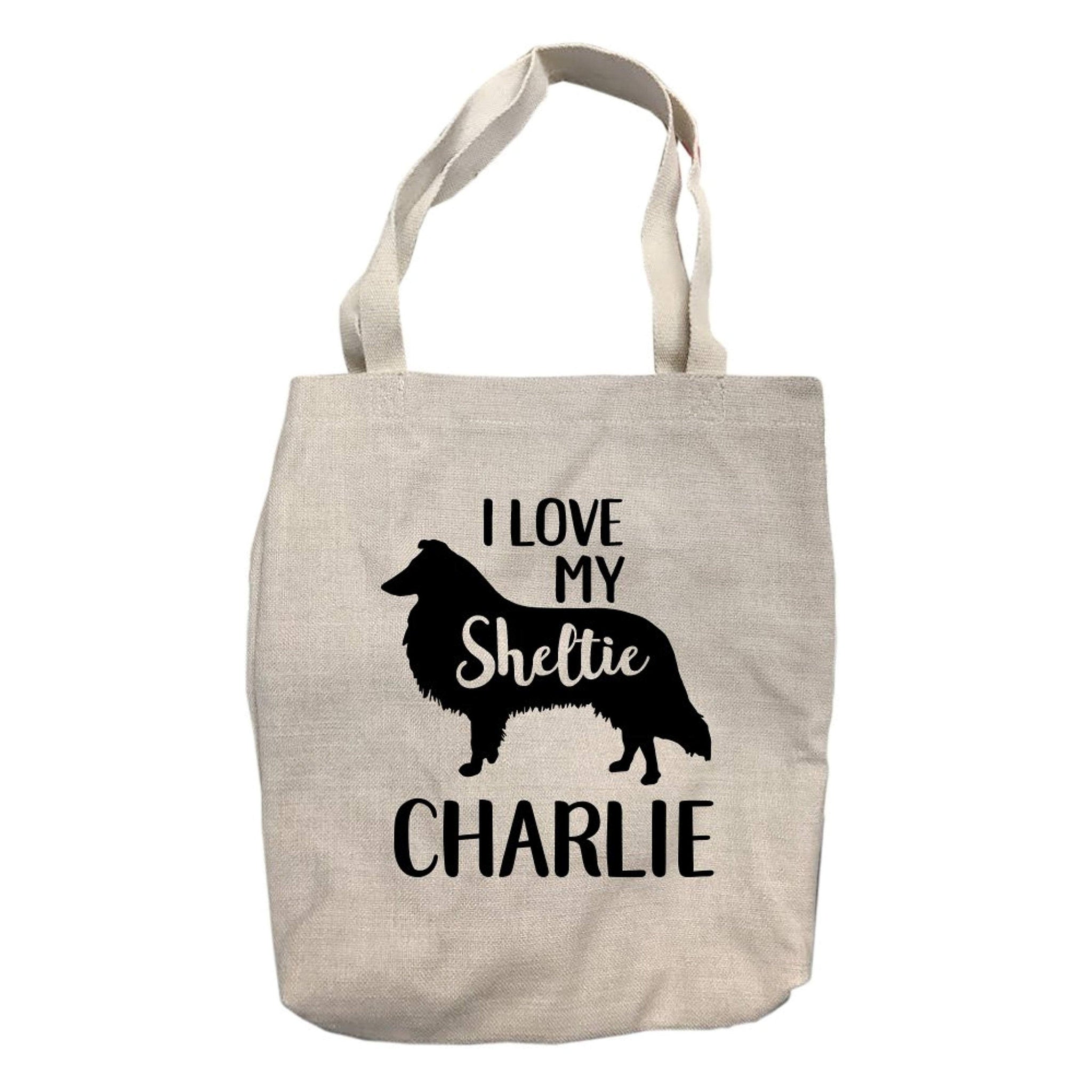 Personalized I Love My Sheltie Tote Bag