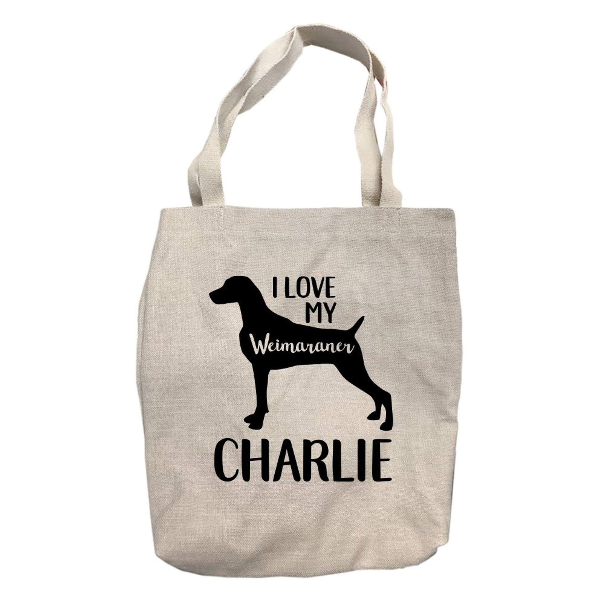 Personalized I Love My Weimaraner Tote Bag