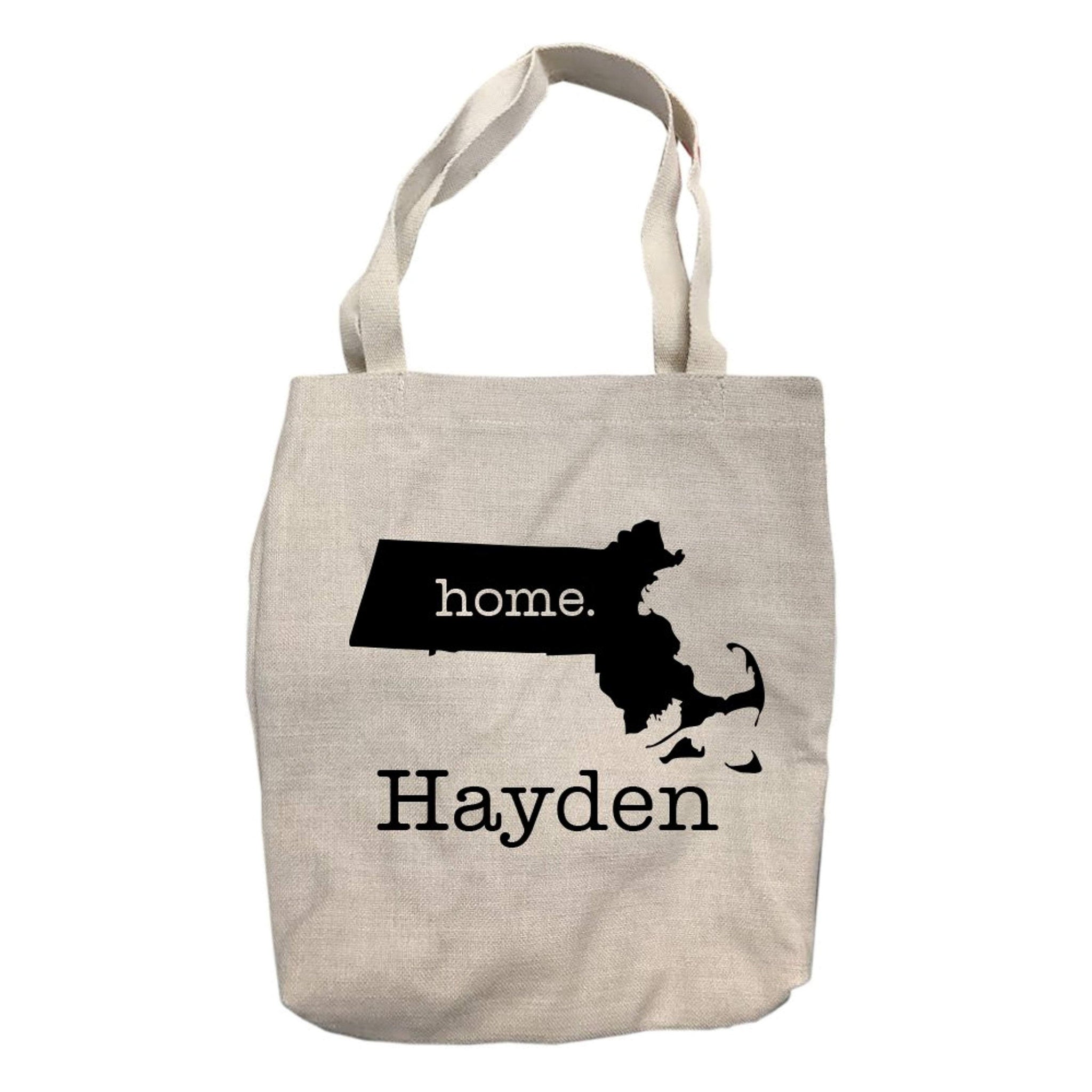 Personalized Massachusetts Home State Tote Bag