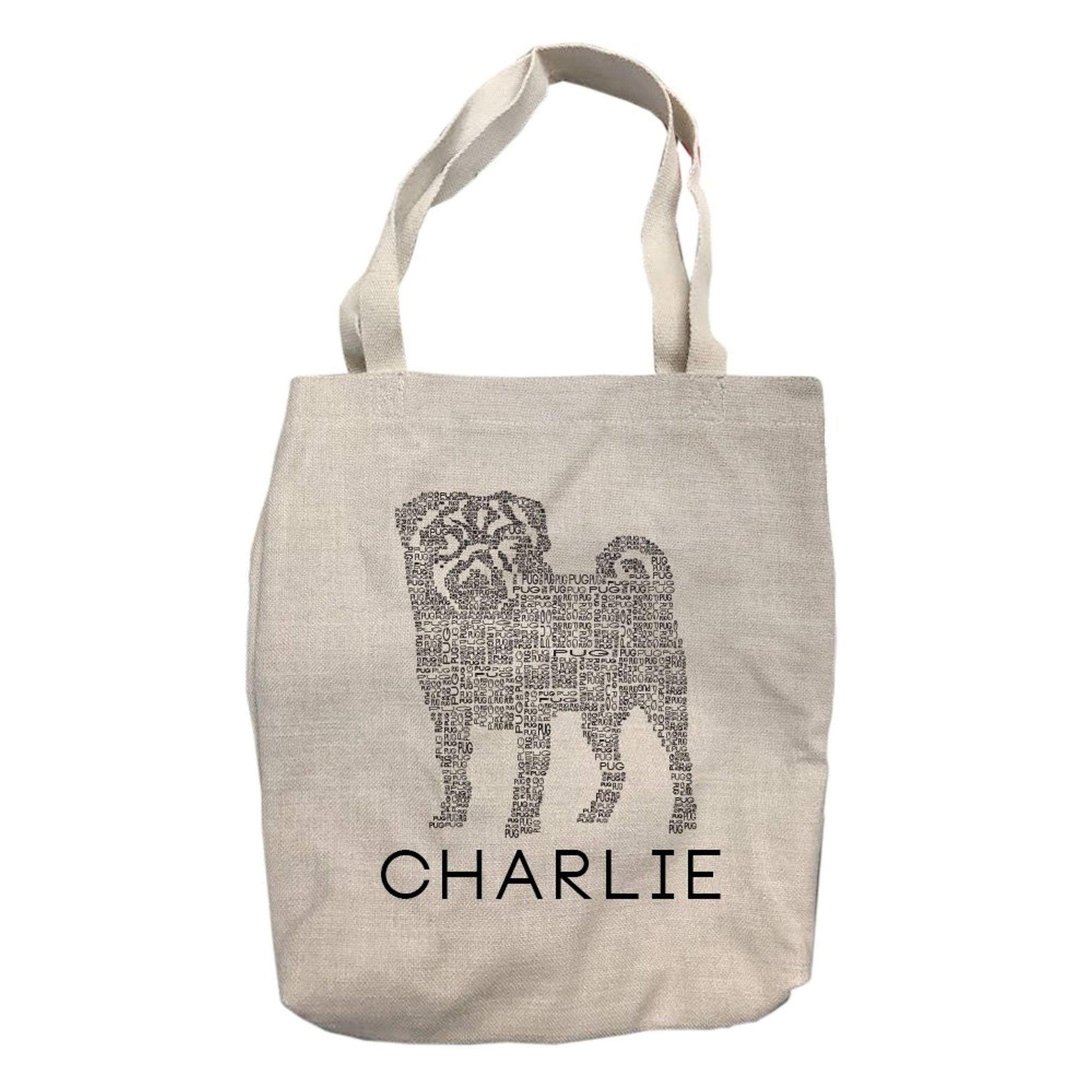 Personalized Pug Dog Breed Tote Bag