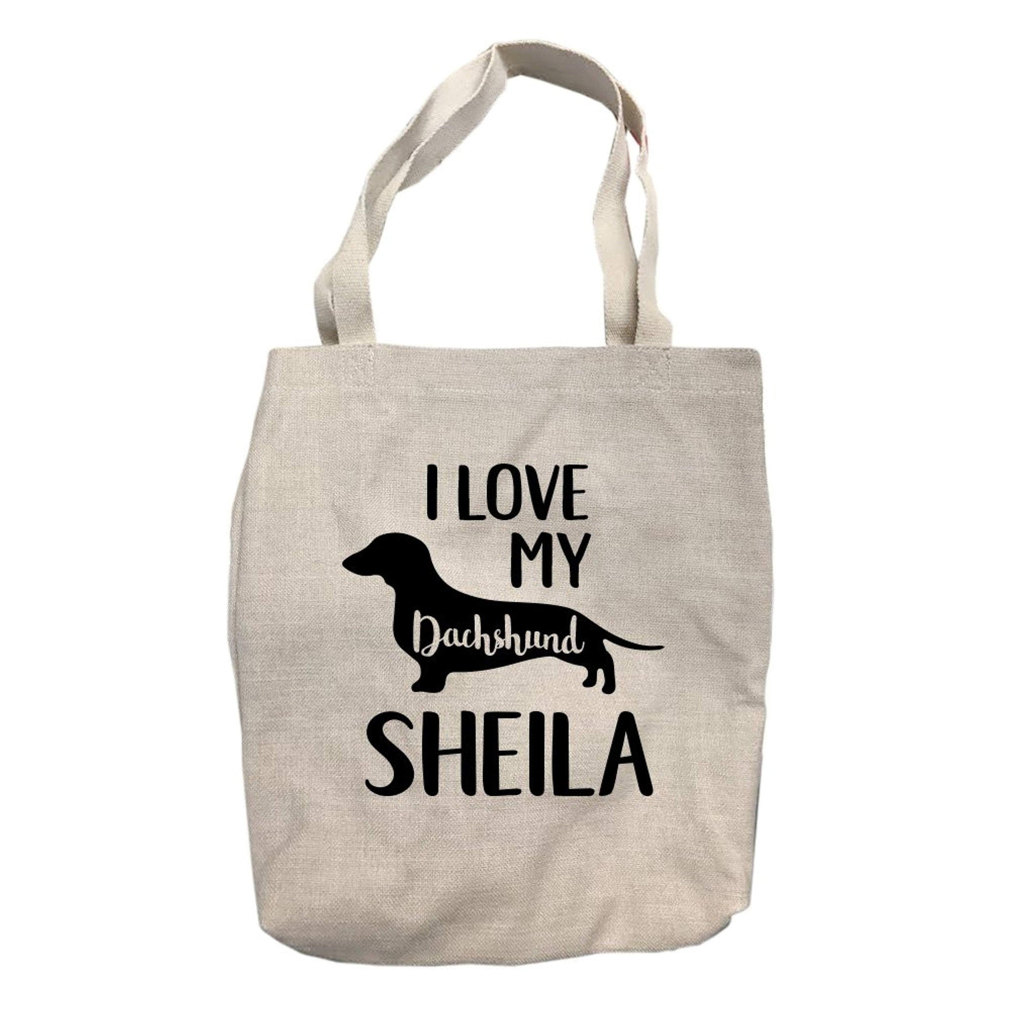 Personalized I Love My Dachshund Tote Bag