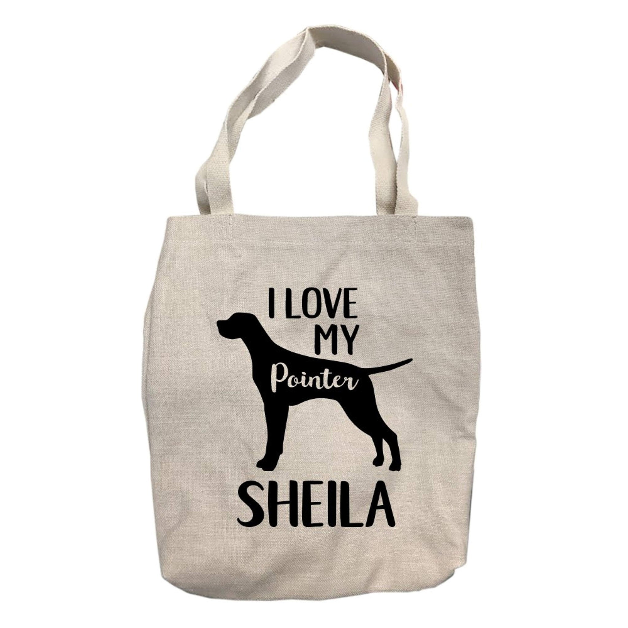 Personalized I Love My English Pointer Tote Bag