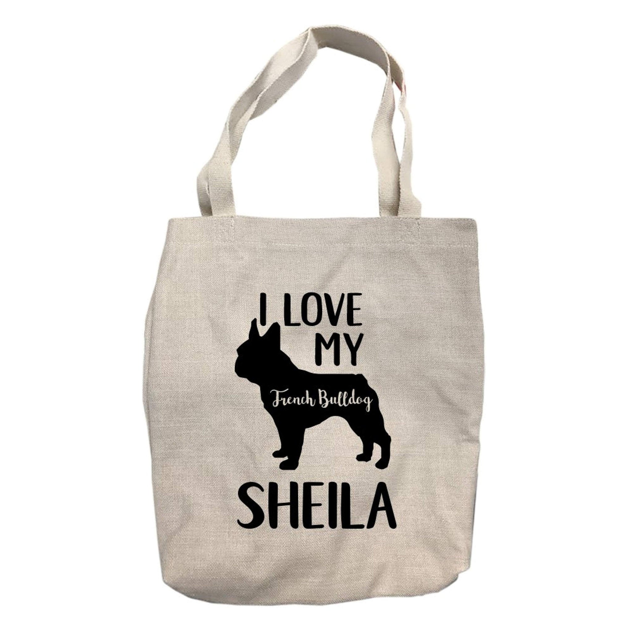 Personalized I Love My French Bulldog Tote Bag