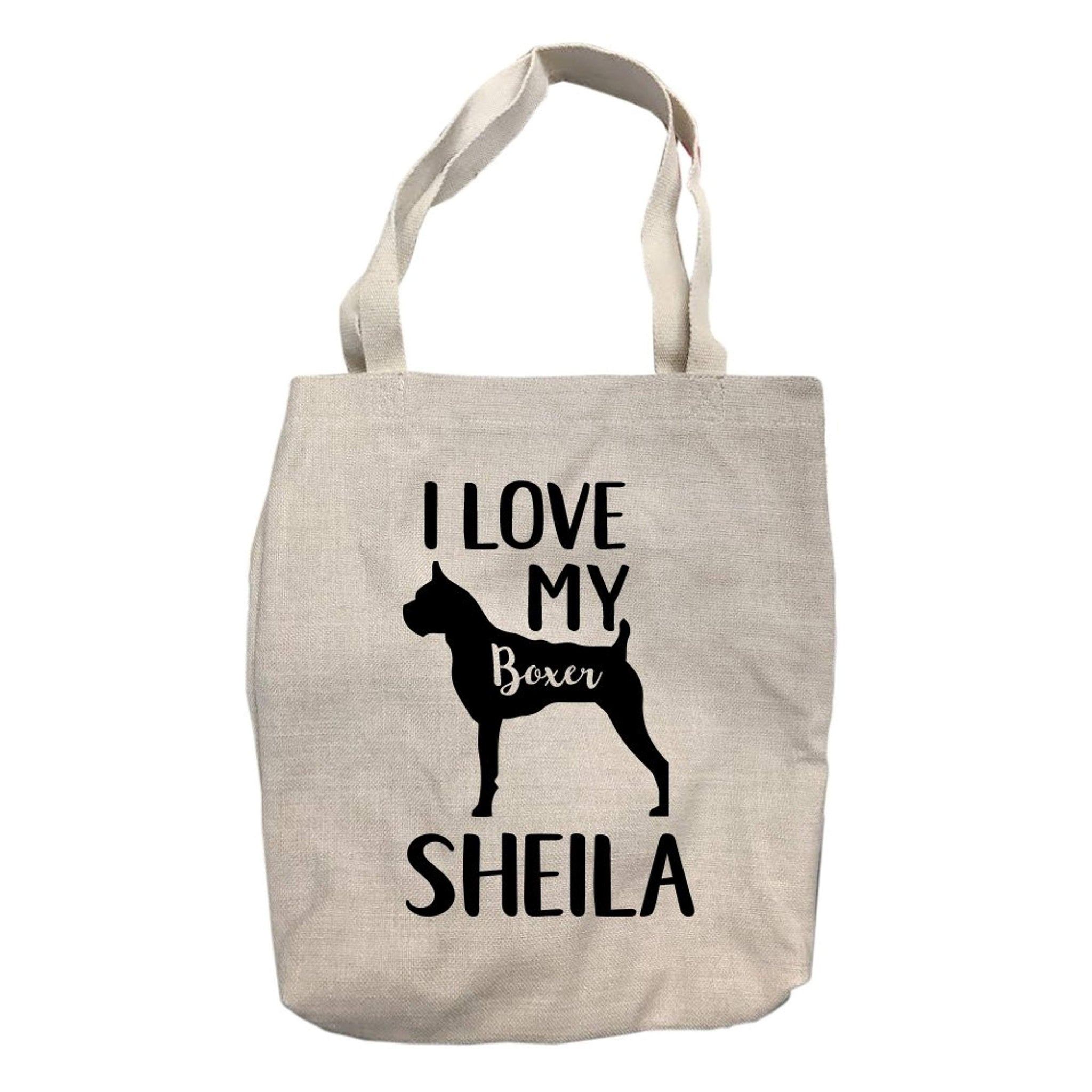 Personalized I Love My Boxer Tote Bag