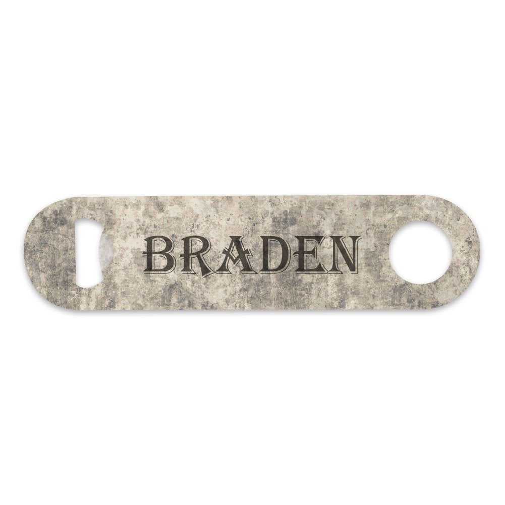 Personalized Concrete Grunge Name Bottle Opener