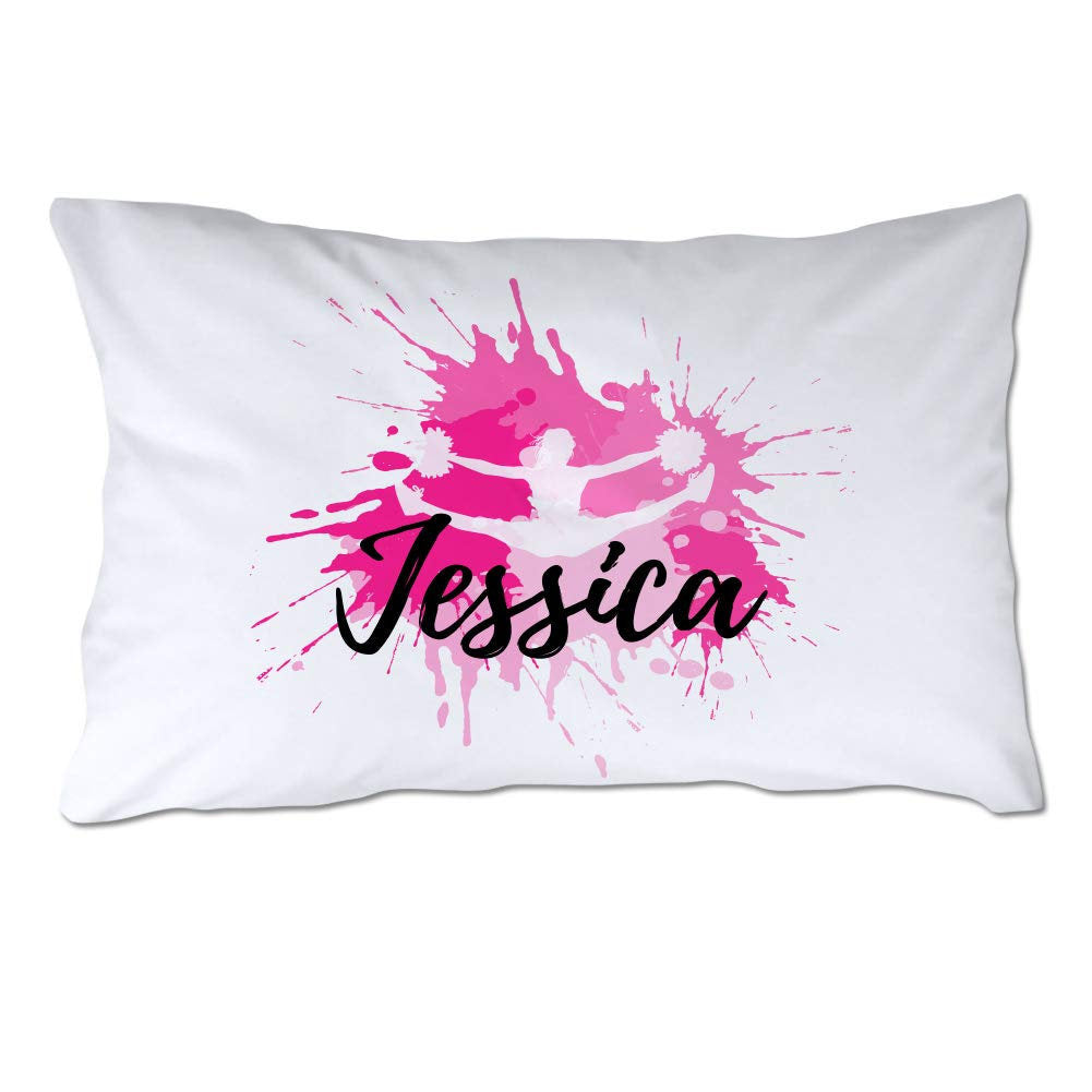 Personalized Cheer Pillowcase with Pink Splash