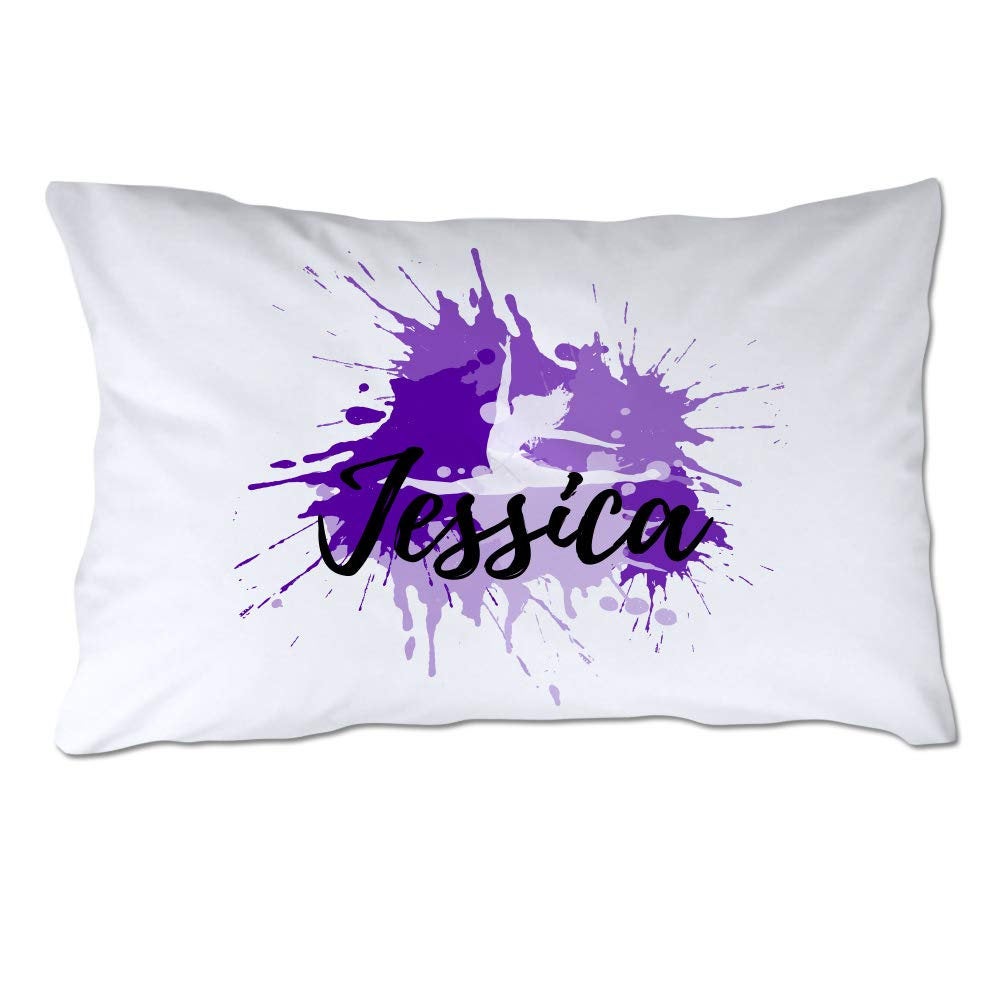 Personalized Dance Pillowcase with Purple Splash