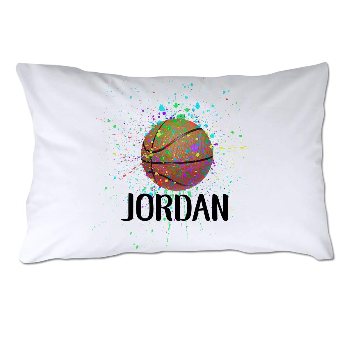 Personalized Splatter Paint Basketball Pillowcase