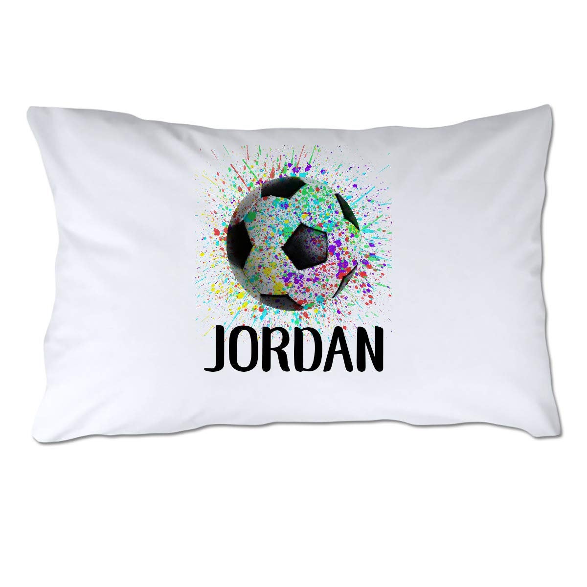 Personalized Splatter Paint Soccer Pillowcase
