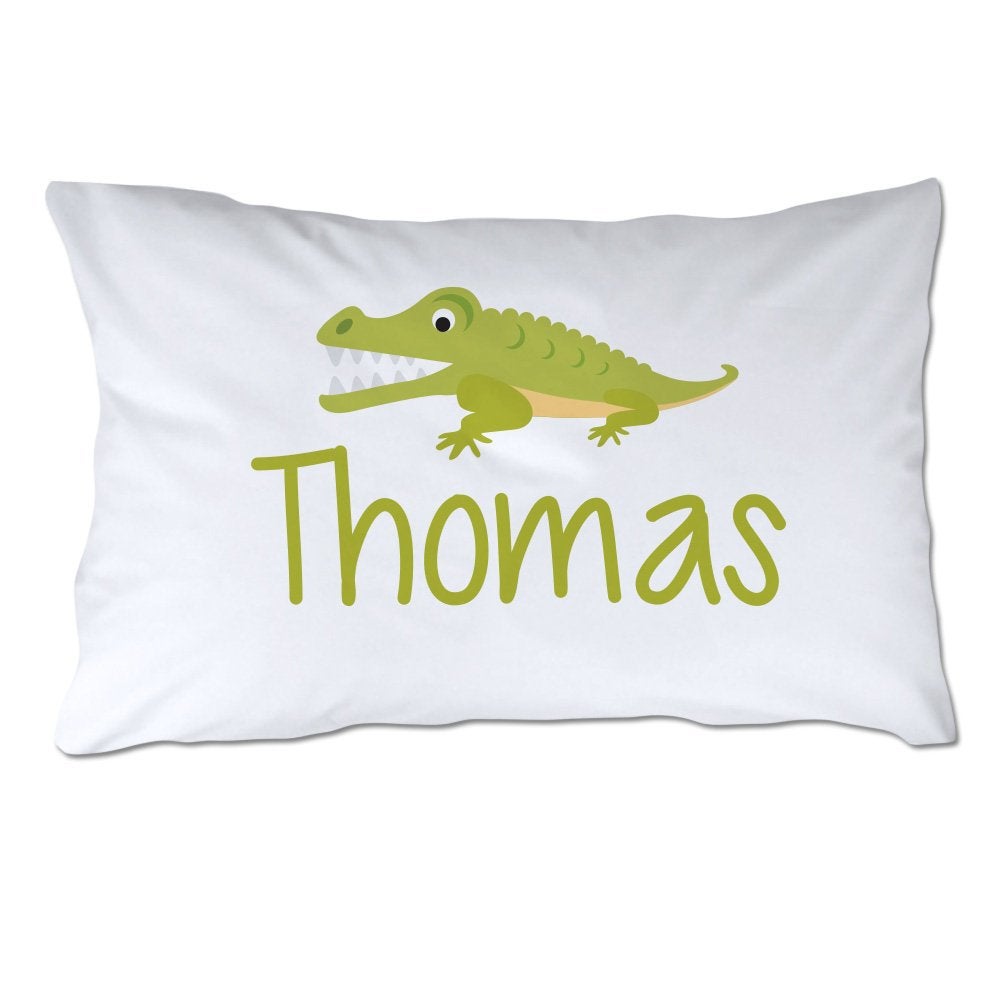 Personalized Toddler Size Alligator Pillowcase with Pillow Included