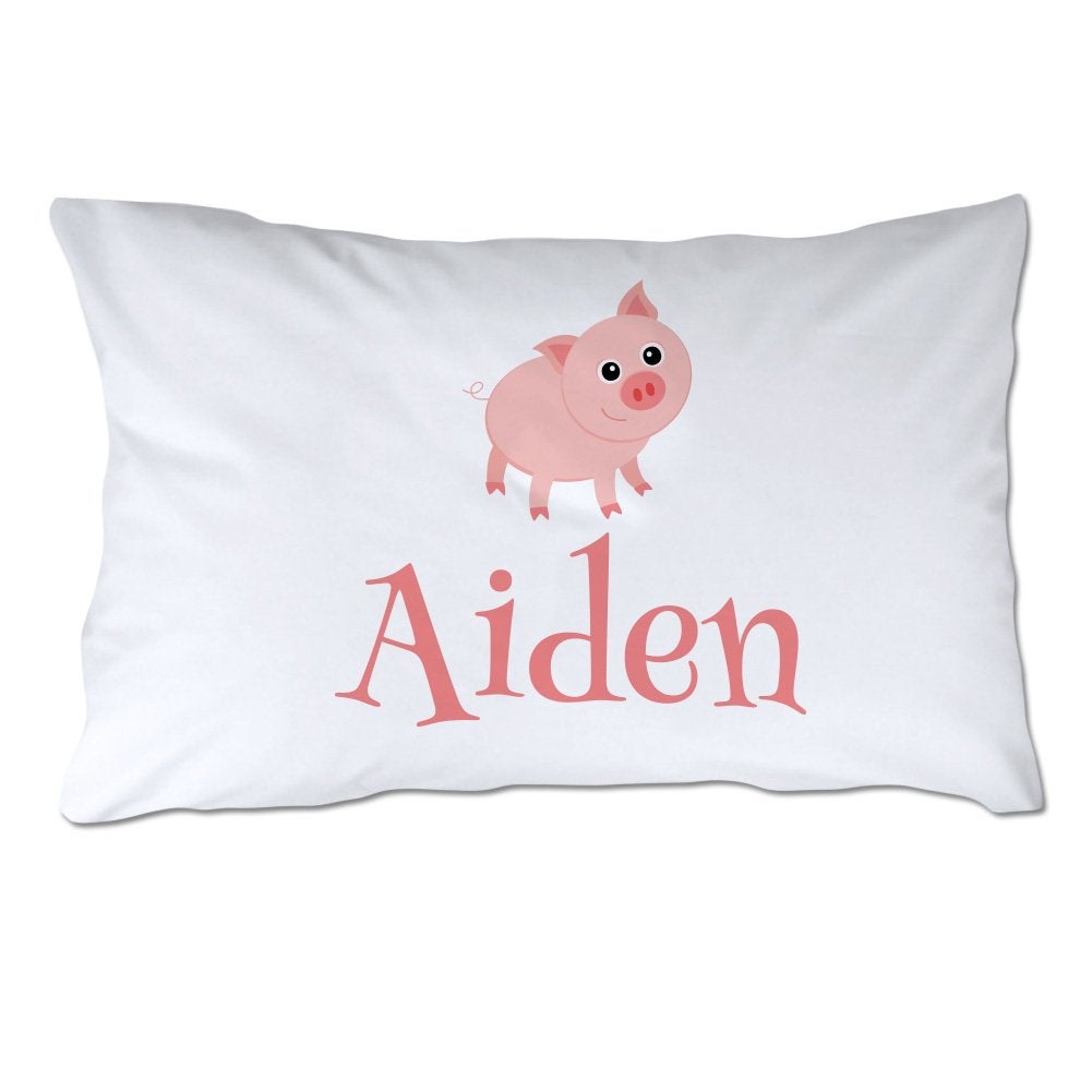 Personalized Toddler Size Pig Pillowcase with Pillow Included