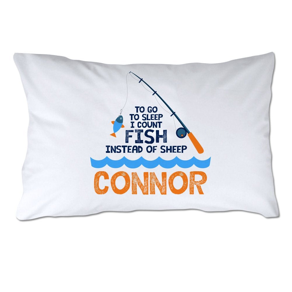 Personalized Toddler Size To Go To Sleep I Count Fish Pillowcase with Pillow Included